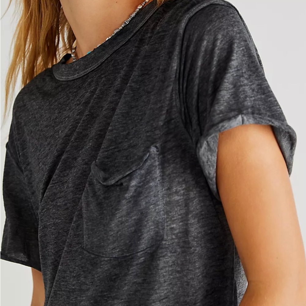 NWT Black Free People Vella Tee in Large